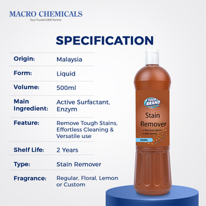 Quitamanchas Premium de Malasia, Excelente Proveedor OEM, Fórmula de Alta Eficiencia para Manchas de Grasa Difíciles en Ropa y Telas, Color Marrón - Product Image 6