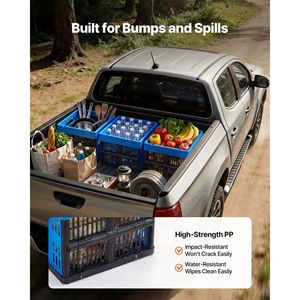 25L <b>Plastic</b> Collapsible Storage Bins 3 Pack Stackable Folding Storage Crates Handles Foldable He Fabric <b>Baskets</b> Bins Holds Bin - Product Image 6