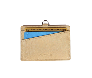 [Produit phare] Porte-cartes d'identité Castello en cuir Saffiano véritable, fermeture ouverte, doublure polyester, sangle fine, unisexe, multi-usages - Product Image 5