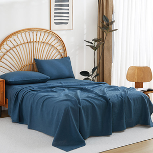 Sheet <b>Sets</b> for Bed Custom 4 Piece 100% Linen Solid Soft Flat Fitted Sheets <b>Sets</b> - Product Image 5