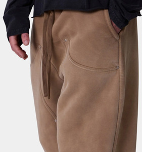 Pantalon de jogging ample et large pour homme en coton French Terry 500g, coupe oversize, avec délavage à l'acide et effet stonewash aux genoux - Product Image 4