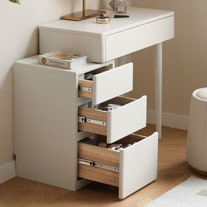 Table de toilette compacte 100 % en bois massif Liriodendron Chinense avec rangement pour accessoires W - Product Image 2