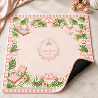 Tapis de Mahjong Moderne 33'' Palm Beach au Design Original Personnalisé, Tapis de Jeu pour Club, Tapis de Mahjong en Néoprène pour Hôtel de Vacances, Décoration de Table