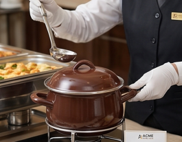 Casserole ronde en fonte émaillée Acme Metal Premium avec couvercle, design classique durable, pour cuisinières à gaz et à induction - Product Image 4