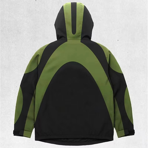 Survêtement personnalisé à séchage rapide pour homme, coupe oversize, patchwork uni, décontracté, en nylon et polyester, coupe-vent, style streetwear - Product Image 4