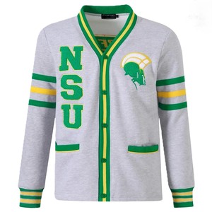 เสื้อคาร์ดิแกน NSU Chenille Letters แบบ unisex คอวี แขนยาว ผ้าฟลีซ สไตล์ลำลอง มีกระเป๋าและกระดุม เหมาะสำหรับมหาวิทยาลัย - Product Image 2