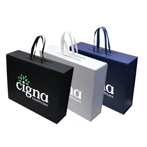 Boîte cadeau rectangulaire pliable avec poignée en ruban et fermeture magnétique, logo UV personnalisable, carton rigide GB-B4-BOX pour artisanat cadeau - Product Image 2