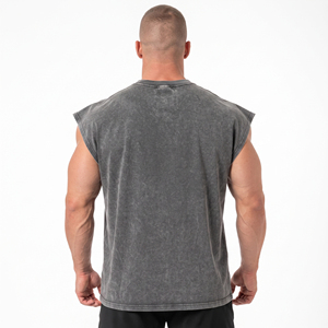 Chaleco Deportivo Vintage de Punto, Lavado al Ácido, Transpirable, de Secado Rápido, 100% Algodón, para Hombre, Ecológico, sin Mangas - Product Image 3