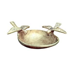 Bol Urli traditionnel en laiton avec motif floral et oiseaux, artisanal, décoratif ethnique, pour fleurs flottantes, bougies, décoration de table vintage - Product Image 1
