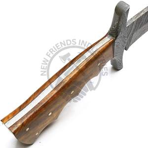 Nouvelle édition, couteau de chasse artisanal en acier damas 15 pouces, manche en bois, couteau Bowie de collection EDC, couteau de camping - Product Image 6