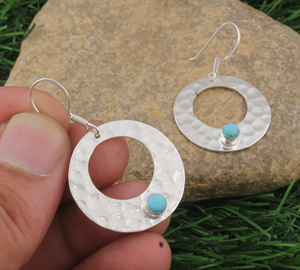 Pendientes Largos de Plata de Ley 925 con Larimar Natural, Joyería de Piedras Preciosas Azul Caribe Genuinas, Hechos a Mano, Venta al por Mayor para Fiestas - Product Image 5