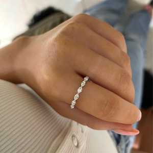 14K 18K <b>Gold</b> Marquise Diamond Stackable <b>Ring</b> Wholesale 8 Multi Gem Band Prong <b>Set</b> CVD HPHT Lab Created Jewelry Factory Supplier - Product Image 5