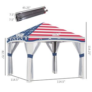 Tenda a baldacchino pop-up Oxford 3x3m con zanzariera, altezza regolabile, borsa con ruote, tenda istantanea per feste, 4 posti, colore sabbia - Product Image 3