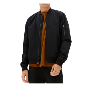 Mens Lightweight Bomber <b>Jacket</b> Casual Stand Collar Zip Up Windproof Breathable Plain Dyed Streetwear Outerwear Custom - Product Image 5