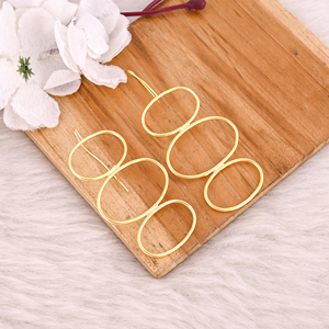 Pendientes Colgantes de Latón de Diseño Artesanal, Joyería Ligera de Alta Calidad, Pendientes de Latón Chapados en Oro, Pedido al por Mayor - Product Image 3