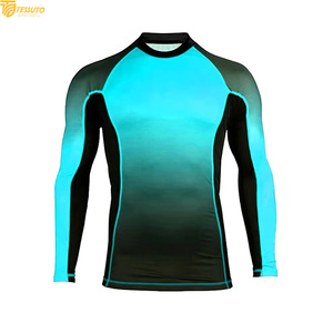T-shirt de compression à manches longues personnalisé pour homme, idéal pour le BJJ, le MMA, le fitness et le grappling – Maillot d'entraînement à sublimation dégradée - Product Image 4