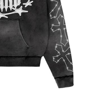 High Quality New <b>Pullover</b> <b>Men</b> Hoodies Custom Rhinestone Embroidered 100% Cotton Designer Transfers Design Oversized <b>Men</b> Hoodies - Product Image 4