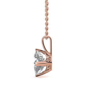 Elegante colgante solitario de oro de 18k con diamante cultivado en laboratorio, diseño de princesa y detalles en forma de espiral, para mujeres y niñas. - Product Image 2