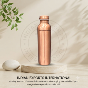 Pure Copper <b>Water</b> <b>Bottle</b> with Leak-Proof Cap (<b>Plain</b> Finish from Indian exports international. ( Certified pure copper ) - Product Image 1