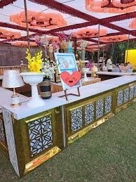 Pavillon Buffet Emblème Nocturne |   Station de restauration élégante noire et dorée pour mariages et banquets - Product Image 6