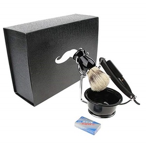 Best High Quality Custom Men's Luxury Manual Safety <b>Razor</b> Shaving Brush Bowl Stand <b>Set</b> with Badger and Metal for Men - Product Image 6