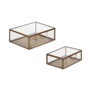 4 Compartments Design Jewelry Box Metal Organizer Storage <b>Case</b> for Rings <b>Earrings</b> Necklace Accessories Jewelry Box - Product Image 2