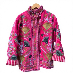 High-suzani เสื้อแจ็กเก็ตสั้นปักลายสำหรับผู้หญิงชุดชายหาดชุดเดรสแจ็คเก็ตสั้นของขวัญสำหรับผู้หญิง - Product Image 1