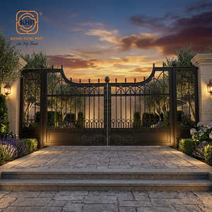 Puerta de Entrada Doble Artística de Hierro Forjado a Mano de Lujo, Personalizada, con Galvanizado en Caliente Resistente a la Oxidación para Villa o Mansión - Product Image 5