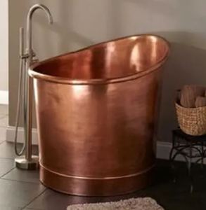 Bañera Ovalada de Cobre Independiente con Patas, Bañera de Metal Hecha a Mano para Hogar, Hotel y Baño - Product Image 4