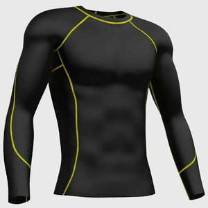 Customized Sport Athletic Workout Base <b>Layer</b> T-shirt Men's Compression Quick Drying Running Gym <b>Under</b> Base <b>Layer</b> Shirt - Product Image 6