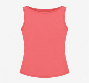 Débardeur court décontracté pour femme à col bateau, sans manches, respirant, anti-boulochage, couleur unie, en Spandex / Coton, avec logo personnalisé - Product Image 2