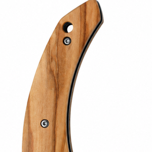 Light Brown Wooden Handle Fixed Blade Knives with Silver Pointed Blade Curved Grip for <b>Outdoor</b> Camping and Utility Cutting Use - Product Image 4