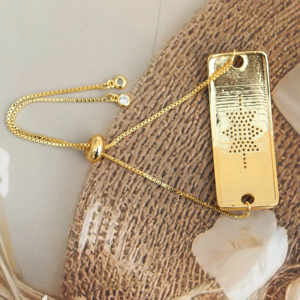 สร้อยข้อมือแผ่นสตาร์เบิร์สเปล่งประกายทันสมัยดีไซน์ดาวสีทองสุดหรูพร้อมกำไลข้อมือแบบปรับได้ - Product Image 2