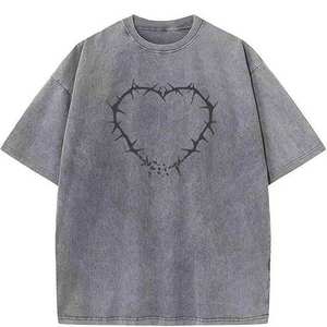 High Quality Custom Heavy <b>Weight</b> 100% Cotton Solid Acid Washed Eco-Friendly Breathable Anti-Wrinkle Men's Acid Wash T Shirts - Product Image 5