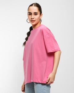 เสื้อยืดผู้หญิงไซส์ใหญ่แบบขายส่ง ทรงหลวมไหล่ตก แฟชั่นอินเทรนด์ ผ้าฝ้าย 100% แขนสั้น โอเวอร์ไซส์ เป็นมิตรกับสิ่งแวดล้อม เสื้อยืดฤดูร้อน รับผลิตแบบ OEM ODM - Product Image 3