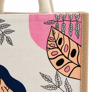 Sac fourre-tout en jute naturel doré personnalisable, taille moyenne, fermeture éclair robuste, poignées en corde, logo personnalisé, shopping - Product Image 2