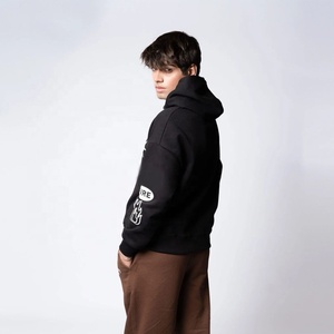 เสื้อฮู้ดดี้กราฟิกแบบสั่งทำพิเศษ ทรงโอเวอร์ไซส์ ผ้าคอตตอนหนานุ่ม พิมพ์ลายสกรีน ไหล่ตก สไตล์สตรีทแวร์สำหรับผู้ชาย - Product Image 2