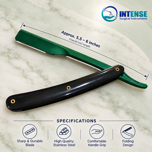 Navaja de Afeitar Profesional Negra de Acero Inoxidable, Cuchillo de Barbería, Herramienta de Aseo para Salón - Product Image 5
