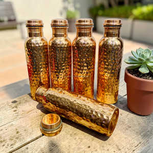 Handcrafted Hammered Pure <b>Copper</b> Water <b>Bottle</b> Ayurvedic Health Benefits <b>Drinking</b> <b>Bottle</b> At Cheap Price - Product Image 6