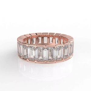 Bague moderne en argent avec diamant moissanite taille émeraude, pour unisexe, disponible à l'exportation depuis l'Inde - Product Image 1