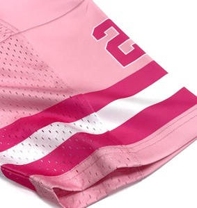 Camiseta de fútbol americano personalizada de moda urbana con estampado por transferencia térmica, diseño rosa sólido para mujer, camiseta corta de malla regular - Product Image 6