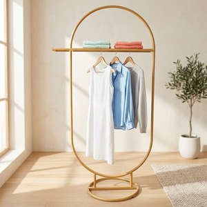 Bros Display Modern Heavy Duty Customizable Clothing Rack Foldable Portable Metal Garment Organizer Retail Display High Quality - Product Image 2