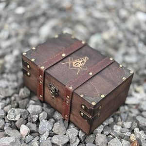 Masonic Engraved <b>Wooden</b> Chest <b>Box</b> with Velvet Lining – Freemason Supplies & <b>Tools</b> Storage, Keepsake & Jewelry Organizer - Product Image 5