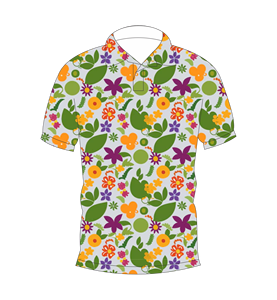 Camisa Polo Verde con Estampado Floral para Hombre, Sublimación Personalizada, Manga Corta, Verano, Casual, Transpirable, Ligera, para Golf - Product Image 1