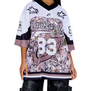 เสื้อเจอร์ซีย์อเมริกันฟุตบอลลายพรางแบบยูนิเซ็กซ์ คอวี ระบายอากาศได้ดี สไตล์แคลิฟอร์เนีย สตรีทแวร์ พิมพ์ลายแบบซับลิเมชั่น พร้อมหมายเลข จำหน่ายราคาส่ง - Product Image 5