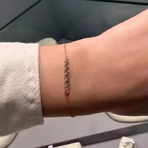Round Moissanite Diamond Bracelet for Women and Men, Mix Cut Diamond Bracelet For Wedding, Yellow Gold moissanite Bracelet - Product Image 3