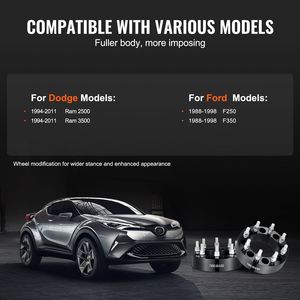 Adaptadores y Espaciadores de Rueda Forjados de 8 Hoyos, Espaciadores de 2 Pulgadas (50 mm) 8x6.5 Pulgadas, Aptos para Dodge y Ram, con Diámetro Central de 126 mm y Pernos de 9/16 Pulgadas (14 mm) - 18 mm - Product Image 4