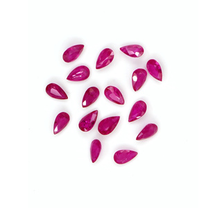 Rubíes naturales sin tratar de Mozambique, calibrados en forma de pera de 4x6 mm, piedras preciosas de rubí facetadas naturales sueltas para la fabricación de joyas, listas para usar. - Product Image 4