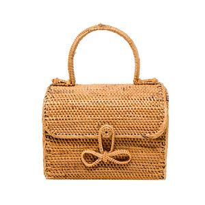 Sac à main en rotin naturel tissé à la main, personnalisé, en gros, pour l'été, avec fermeture ouverte et décoration brodée, par King Craft Viet - Product Image 5