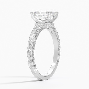 Anillo BOJ 0129 con Corte Radiante, Plata 925, Anillo Solitario de Lujo con Engaste de Puntas Hudson, Diamante de 2ct, Color D, VVS1, Moissanita, Certificado GRA - Product Image 3